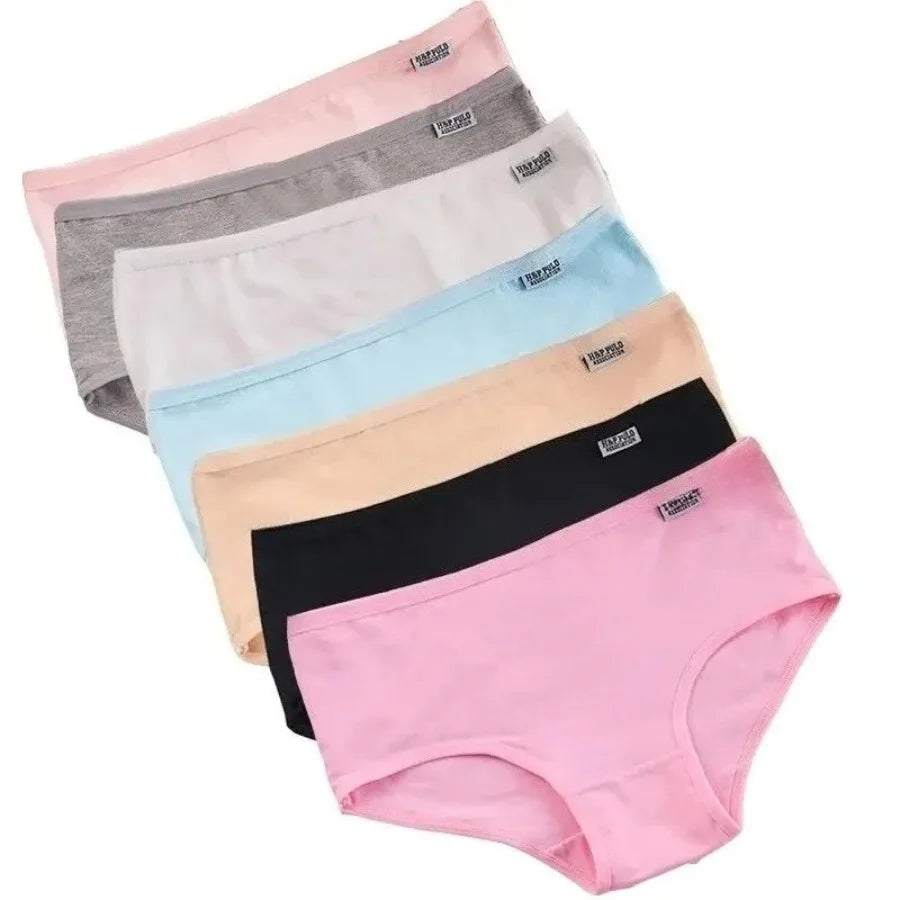 Classic Pastel Brief Panties Seven-Pack with Delicate Trim Detailing