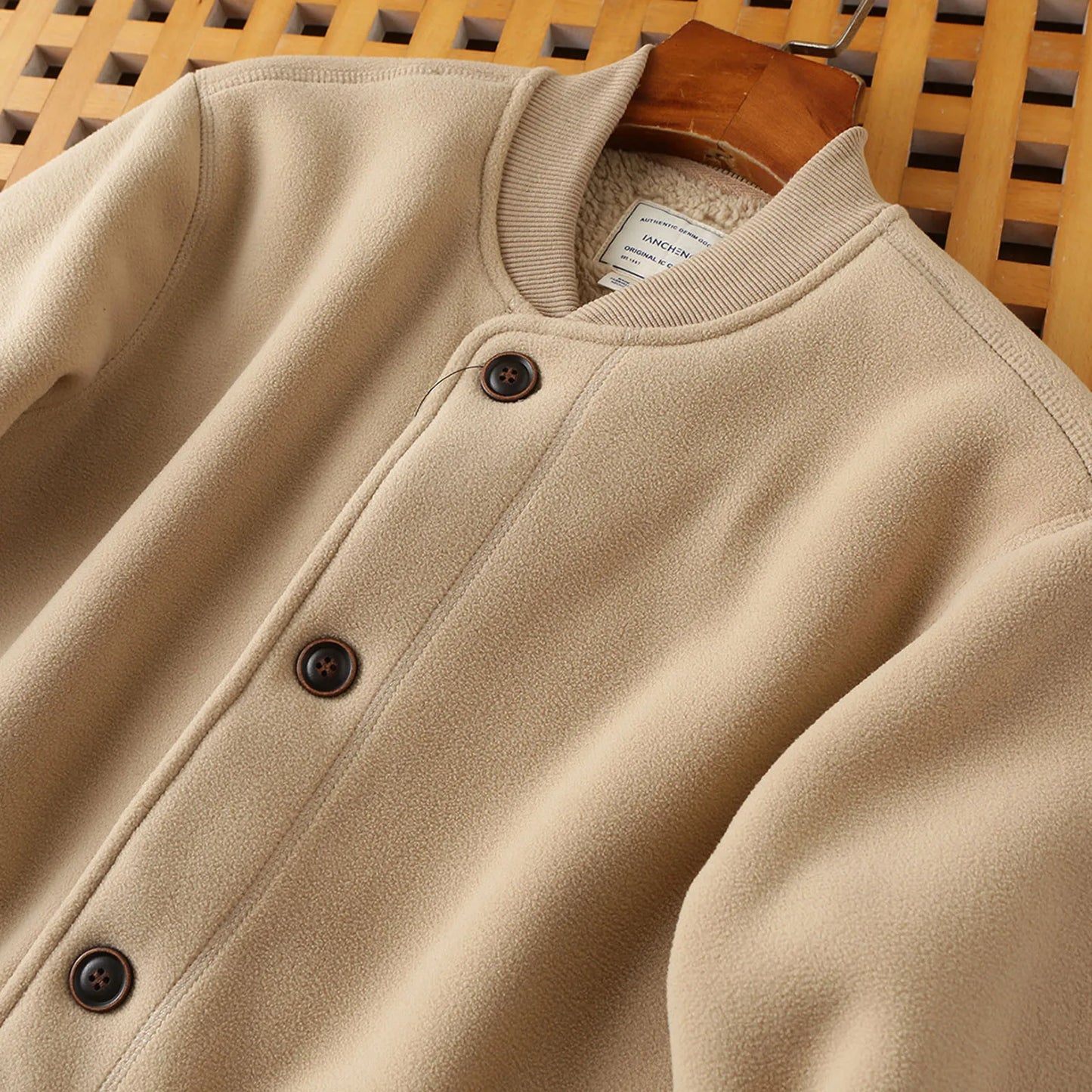 Men's Button Front Knit Bomber Jacket with Ribbed Trim for Contemporary Casual Streetwear