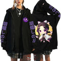 Anime-Inspired Kawaii Character Zip Hoodie with Manga Streetwear Design