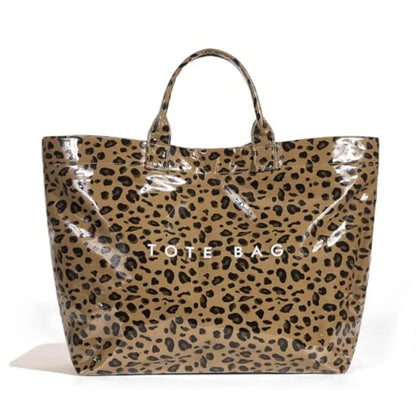 Oversized Waterproof Tote Bag with Animal Inspired Pattern Beach Carryall