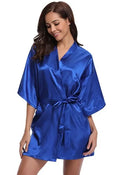 Classic Solid Satin-Finish Wrap Robe with Matching Tie Belt