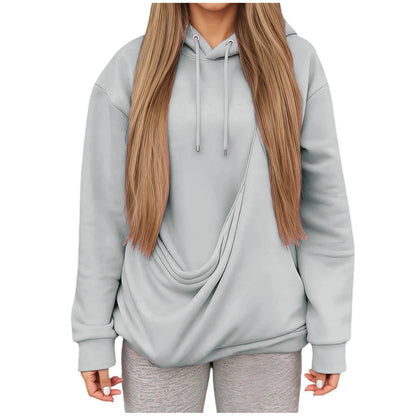 Women's Oversized Hooded Sweatshirt with Front Pet Pocket for Cozy Everyday Comfort