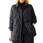 Women's Lightweight Quilted Button Front Jacket Relaxed Casual Everyday Layering Coat