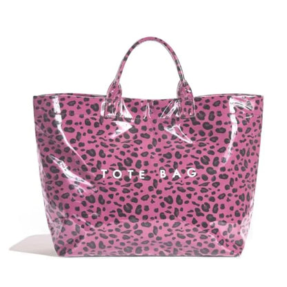 Oversized Waterproof Tote Bag with Animal Inspired Pattern Beach Carryall