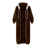 Longline Plush Fleece Hooded Jacket with Relaxed Streetwear Layering Fit