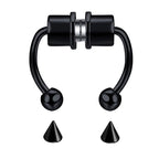 Magnetic Horseshoe Nose Ring for Alternative Punk and Gothic Styling