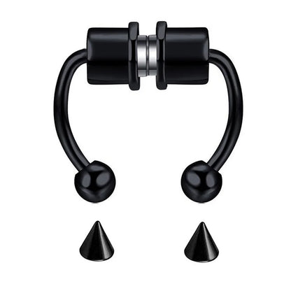 Magnetic Horseshoe Nose Ring for Alternative Punk and Gothic Styling