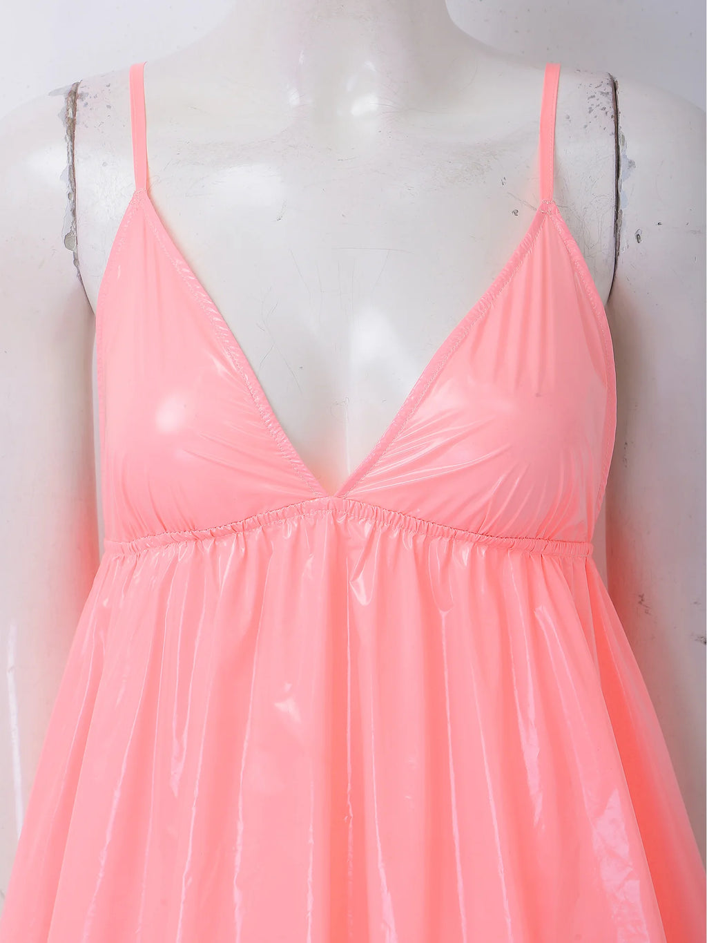 Vibrant V-Neck Babydoll and Matching Panty Set with Flowing Silhouette