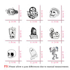 Ghostly Skull and Skeleton Enamel Pin Collection for Alternative Fashion
