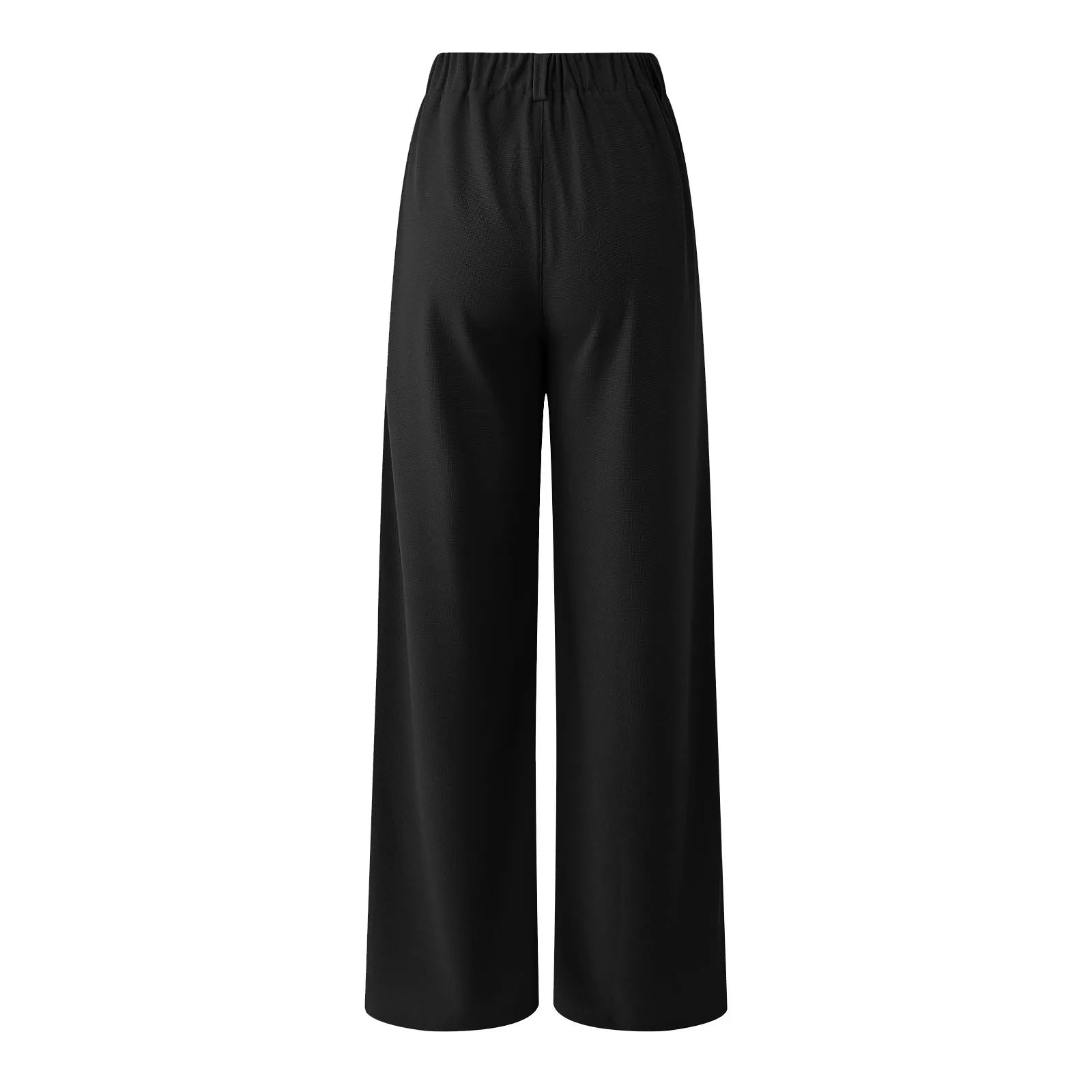 Women's Low Rise Loose Palazzo Pants with Pleated Front and Pocket Casual Streetwear Style