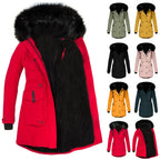 Women's Hooded Thick Padded Utility Jacket with Faux Fur Trim Everyday Winter Streetwear Coat