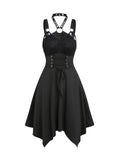 Gothic Kawaii Asymmetrical Dress with Alternative Harajuku Streetwear Aesthetic