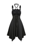 Gothic Kawaii Asymmetrical Dress with Alternative Harajuku Streetwear Aesthetic