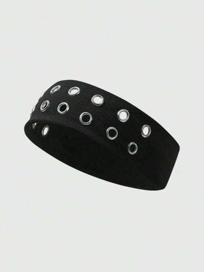 Grommet Detail Headband Punk Alternative Streetwear Hair Accessory