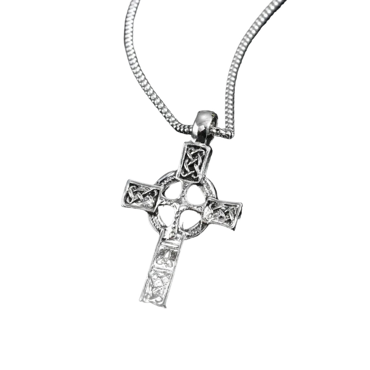 Vintage Gothic Celtic Cross Pendant Necklace with Intricate Alternative Symbolic Detailing