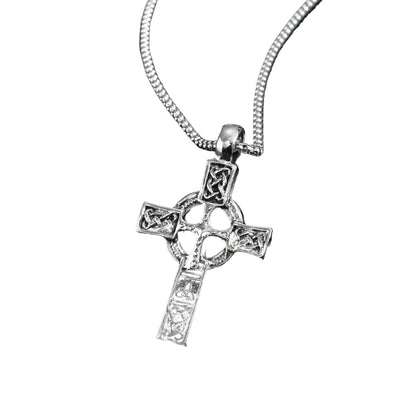 Vintage Gothic Celtic Cross Pendant Necklace with Intricate Alternative Symbolic Detailing