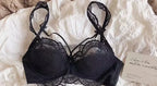 Crimson Red Textured Floral Lace Underwire Bra and Scalloped Panty Set