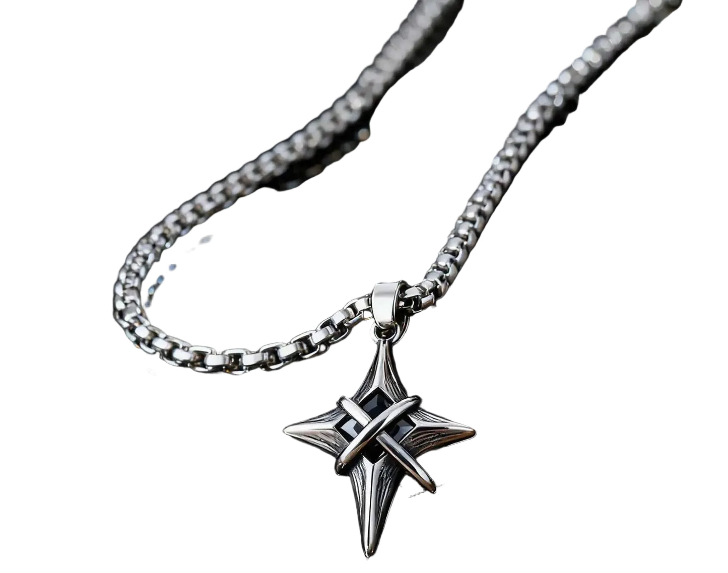 Star Cross Pendant Necklace Gothic Punk Alternative Statement Jewelry