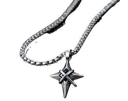 Star Cross Pendant Necklace Gothic Punk Alternative Statement Jewelry