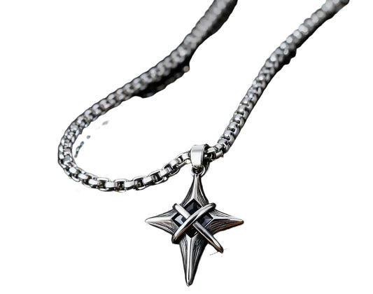 Star Cross Pendant Necklace Gothic Punk Alternative Statement Jewelry