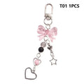 Y2K Charm Keychain with Bow Heart and Star Alternative Accessories