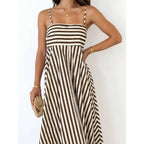 Smocked Spaghetti Strap Flowing Maxi Dress with Relaxed Contemporary Fit