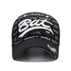 Typography Embroidered Baseball Cap Adjustable Curved Brim Urban Streetwear Fashion Hat
