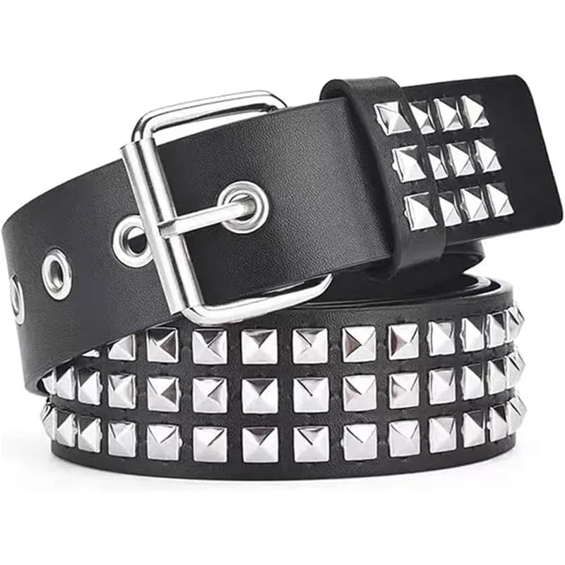 Double Row Pyramid Stud Waist Belt for Punk Gothic Alternative Style