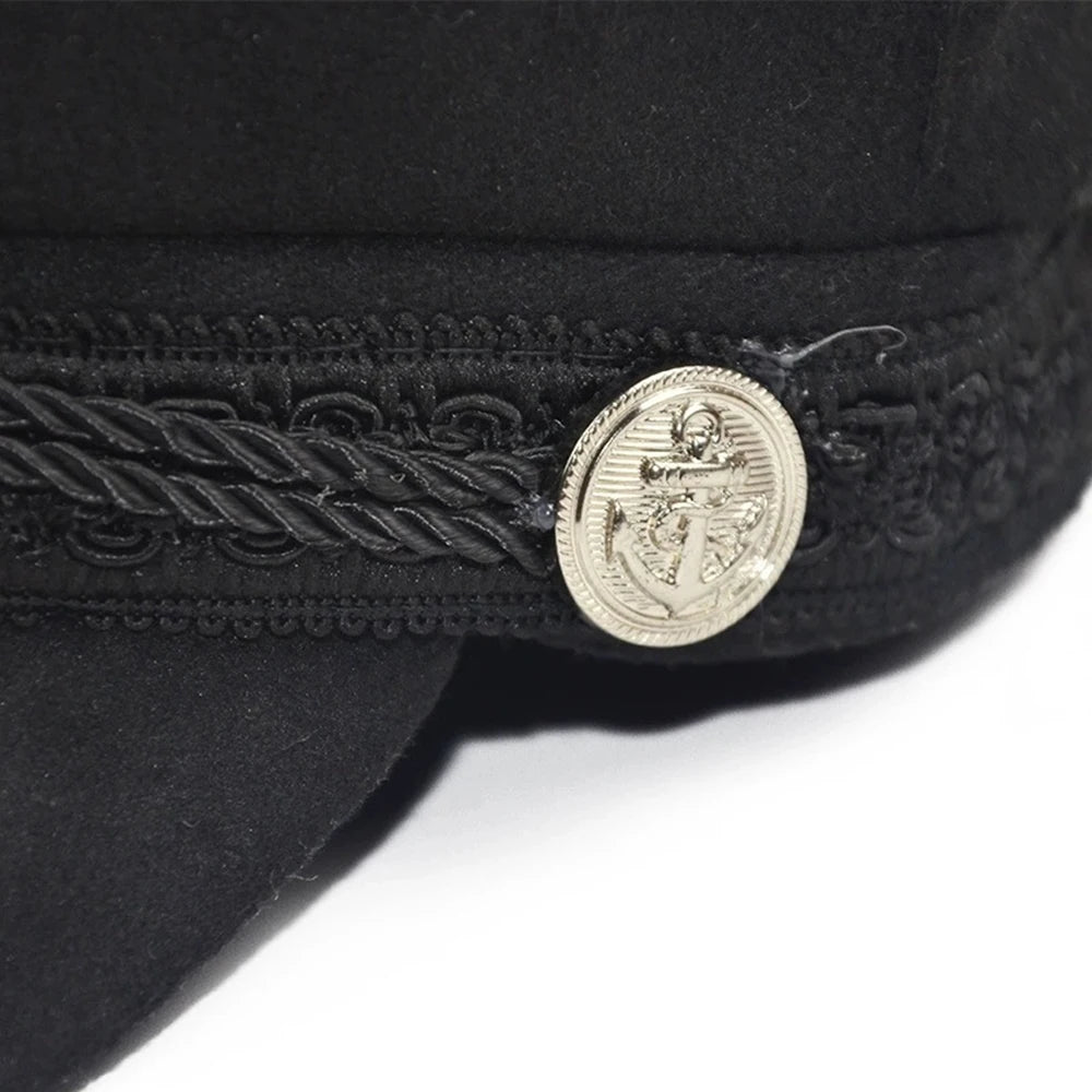 Classic Cotton Blend Military Baker Cap for Vintage Casual Everyday Fashion Style