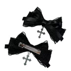 Gothic Plaid Bow Hair Clip Dark Romantic Alternative Statement Accessory