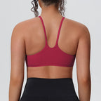 Sleek Minimalist Wire-Free Sports Bra with Thin Straps and Scoop Neckline
