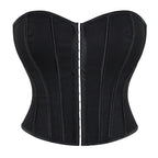 Strapless Corset Top with Structured Boning and Sculpted Waist Silhouette