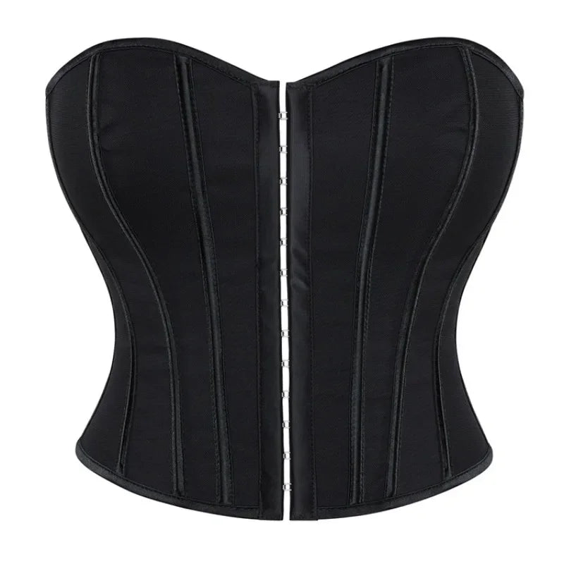 Strapless Corset Top with Structured Boning and Sculpted Waist Silhouette