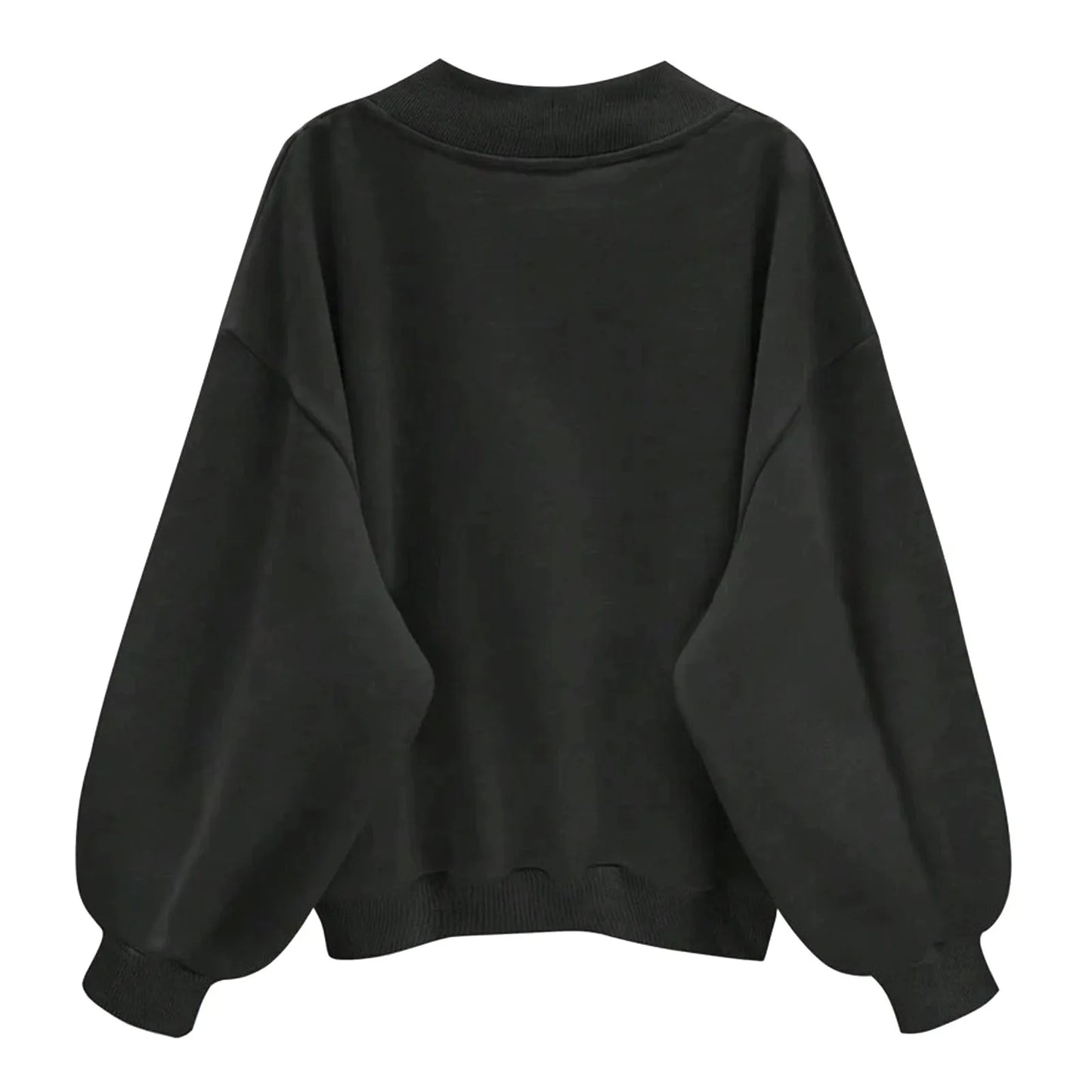 Women's Oversized V-Neck Pullover Sweatshirt with Relaxed Fit for Casual Everyday Style