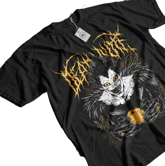 Goth Oversized Graphic Tee with Dark Creature Manga Artwork Design