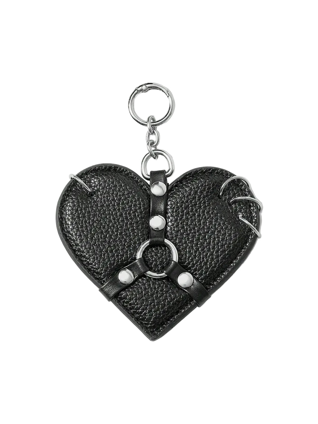 Studded Heart Keychain Charm for Gothic Punk and Alternative Accessories