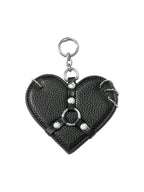 Studded Heart Keychain Charm for Gothic Punk and Alternative Accessories