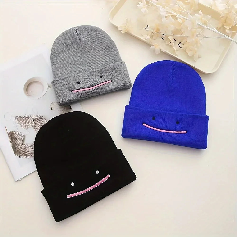 Minimalist Embroidered Acrylic Knit Beanie for Casual Streetwear Winter Everyday Fashion and Comfort