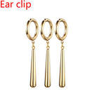 Minimalist Triple Hoop Drop Earrings for Punk and Alternative Fashion Looks