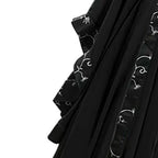 Dramatic Gothic Maxi Dress with Flared Sleeves and Ornate Trim