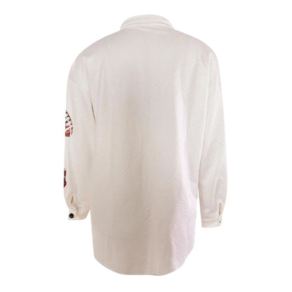 Retro Sports Graphic Button Front Oversized Casual Bomber Style Jacket