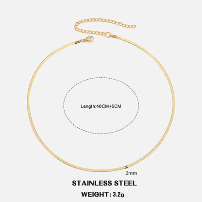 Minimalist Snake Chain Choker Necklace Modern Alternative Fashion Jewelry