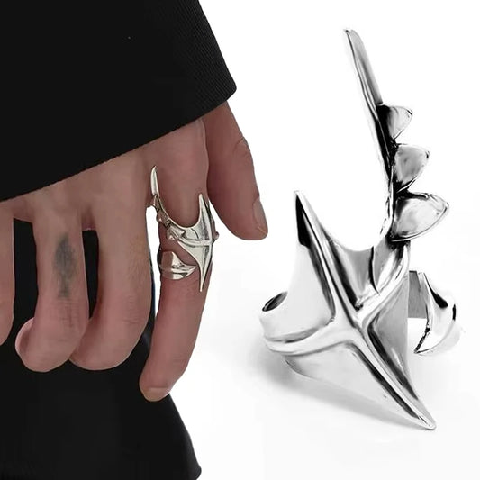 Cyber Gothic Alien Statement Ring for Futuristic Alternative Fashion Styling