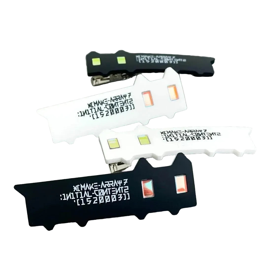 Cyber Grunge Graphic Hair Clip Set Alternative Streetwear Statement Accessories