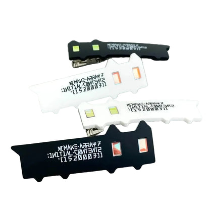 Cyber Grunge Graphic Hair Clip Set Alternative Streetwear Statement Accessories