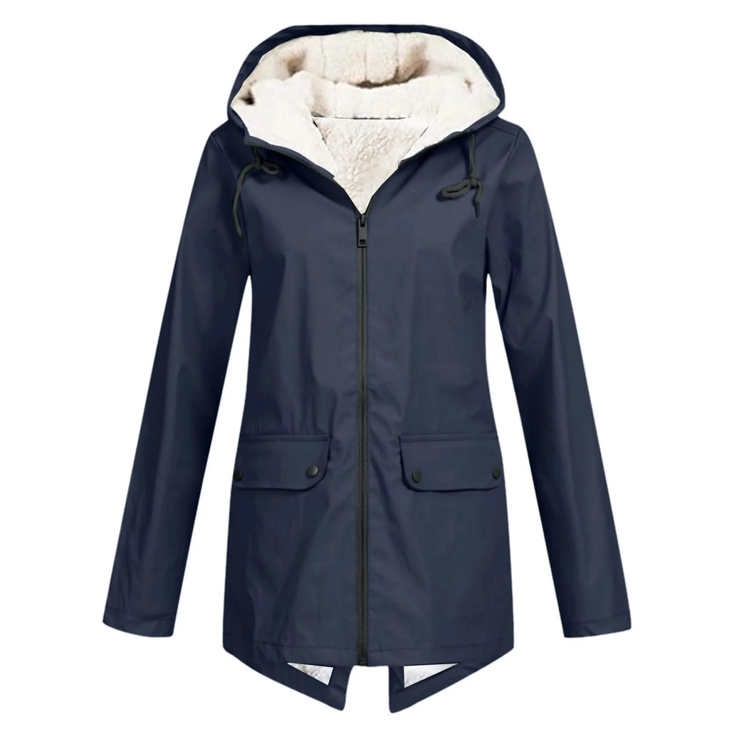 Women's Hooded Plush Lined Zip Jacket with Outdoor Inspired Everyday Comfort Style