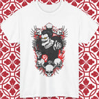 Anime Goth Oversized Graphic Tee with Dark Manga Skull Art Design