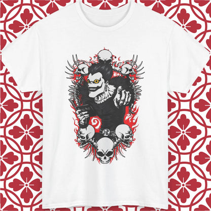 Anime Goth Oversized Graphic Tee with Dark Manga Skull Art Design