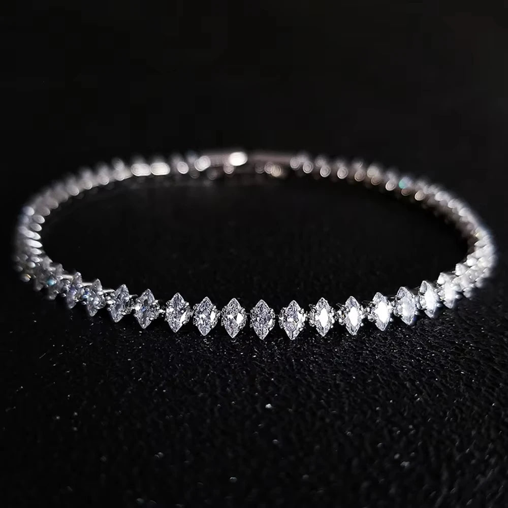 Geometric Crystal Tennis Bracelet for Gothic Glam and Alternative Fashion