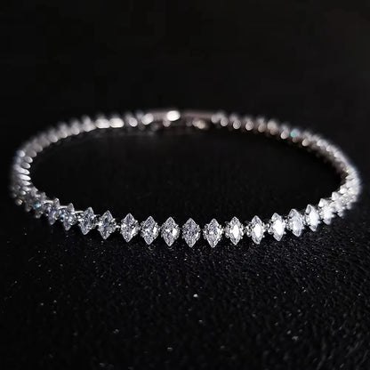 Geometric Crystal Tennis Bracelet for Gothic Glam and Alternative Fashion